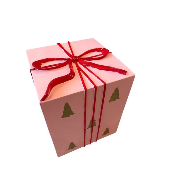 34th & Pine Pink Christmas Present Red Bow Outdoor Safe Holiday Decor New - Picture 5 of 15
